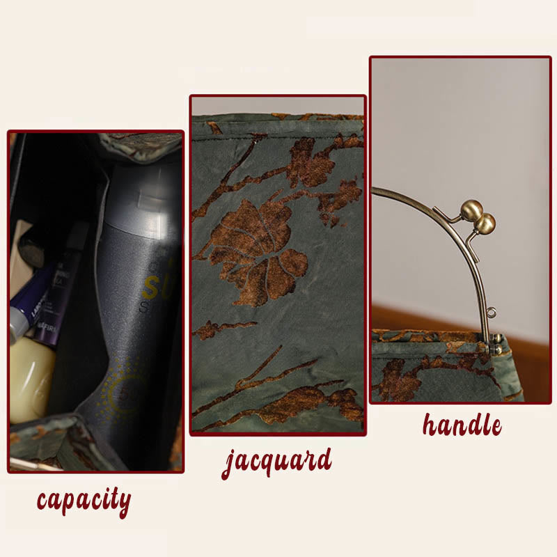 Velvet Jacquard Metal Chain Crossbody Bag Handbags - Image 7