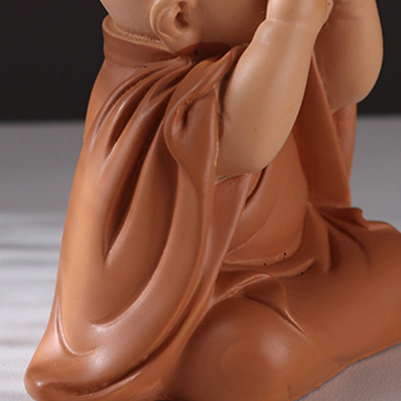 Small Mini Meditation Praying Monk Serenity Resin Home Decoration - Image 9