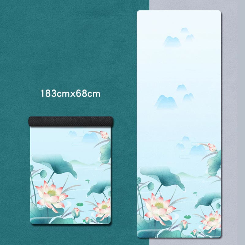 Tibetan Mandala Elephant Lotus Koi Fish Mindful Natural Rubber Yoga Mat Decoration - Image 12