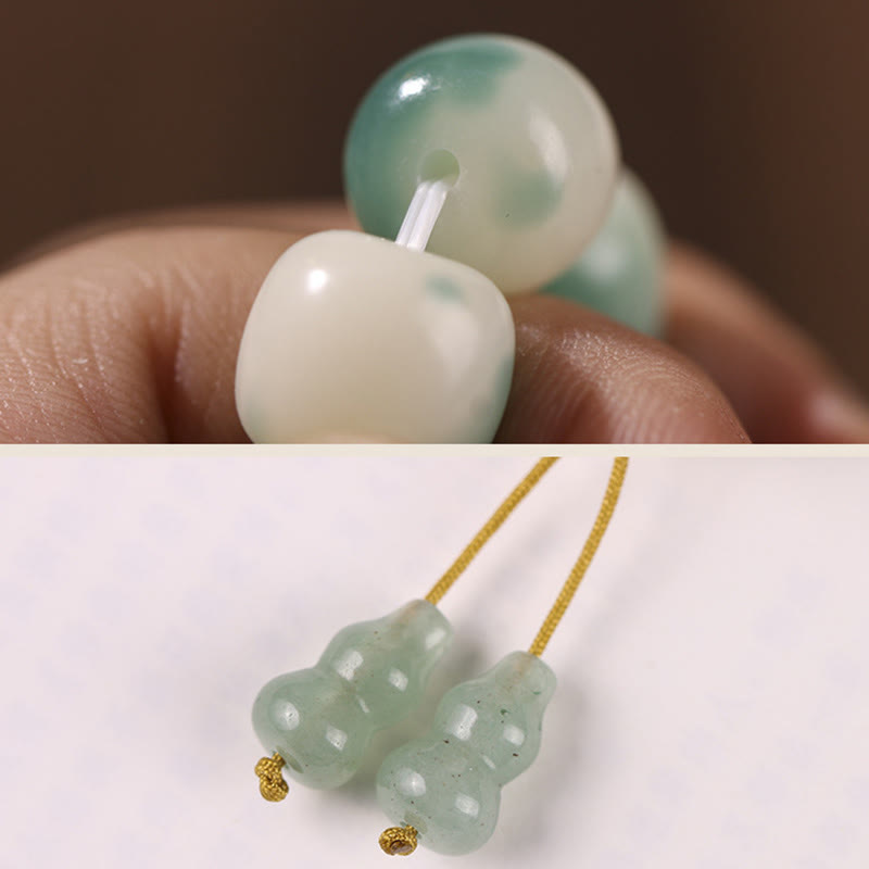 Gradient Bodhi Seed Nine Tailed Fox Cat Paw Claw Pine Cone Peace Bracelet - Image 14