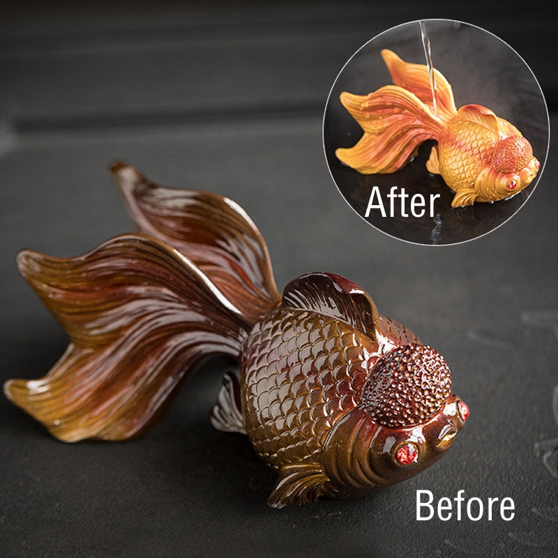 Color Changing Koi Fish Resin Tea Pet Wealth Home Figurine Decoration - Image 9
