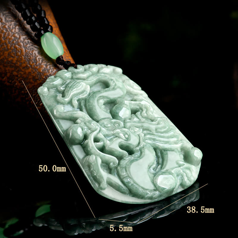 Year Of The Dragon Chinese Zodiac Dragon Soaring Jade Protection Bead Chain Necklace Pendant - Image 8
