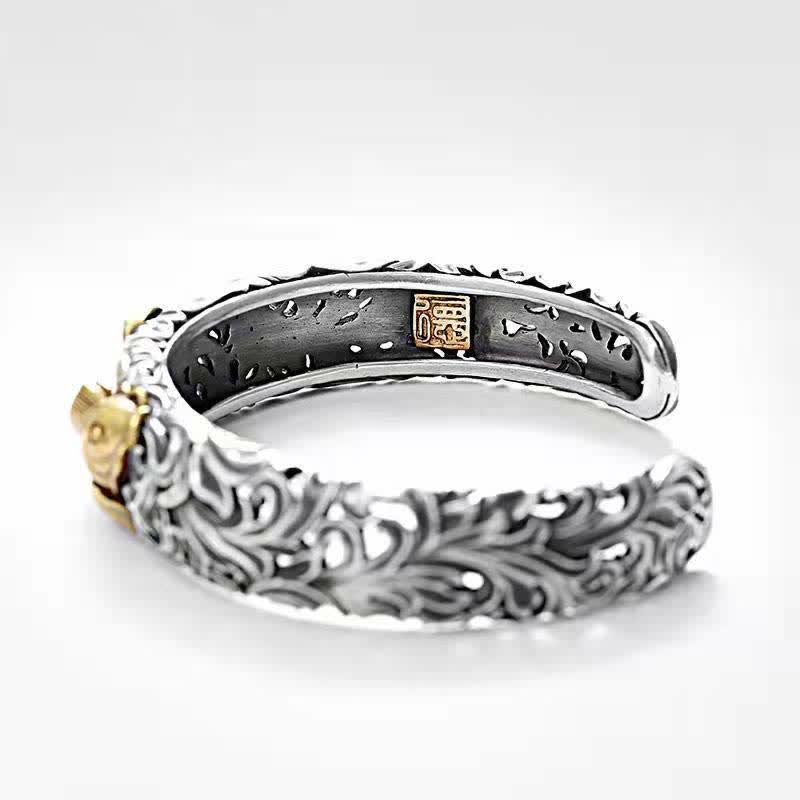 Koi Fish Grass Pattern Prosperity Wealth Bracelet Bangle - Image 5