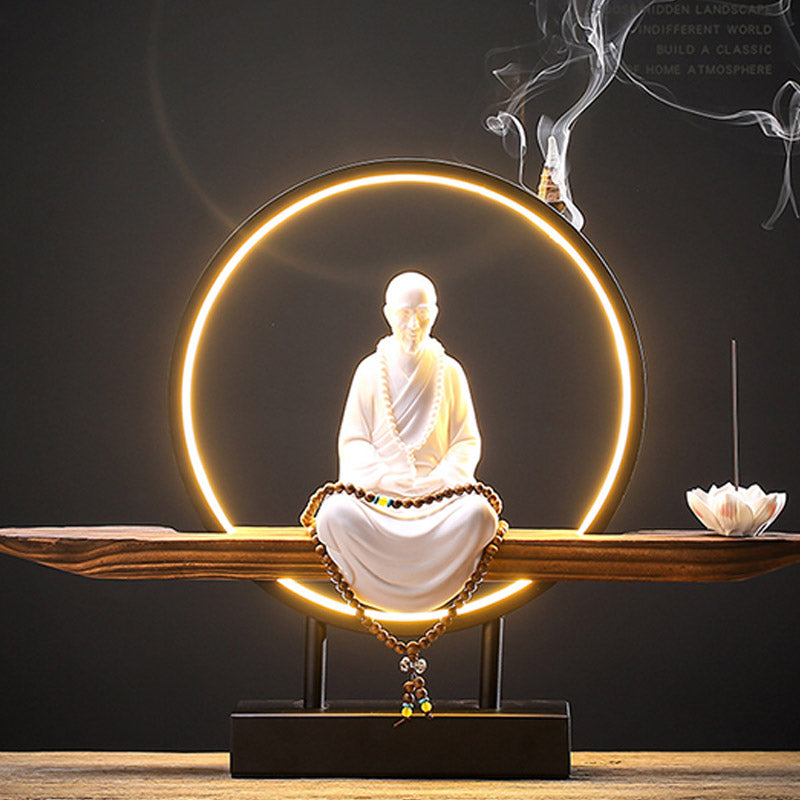 Buddha Avalokitesvara Ceramic Lotus Relaxation Incense Burner Decoration - Image 21