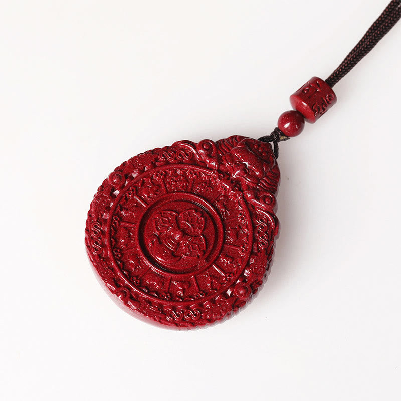 Chinese Zodiac Natural Cinnabar Bagua Amulet Keep Away Evil Spirits Necklace Pendant - Image 4