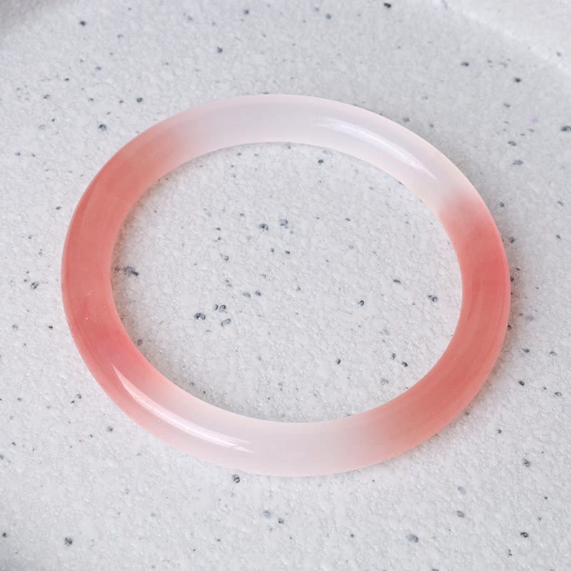 Pink Golden Silk Jade Wealth Bracelet Bangle - Image 7