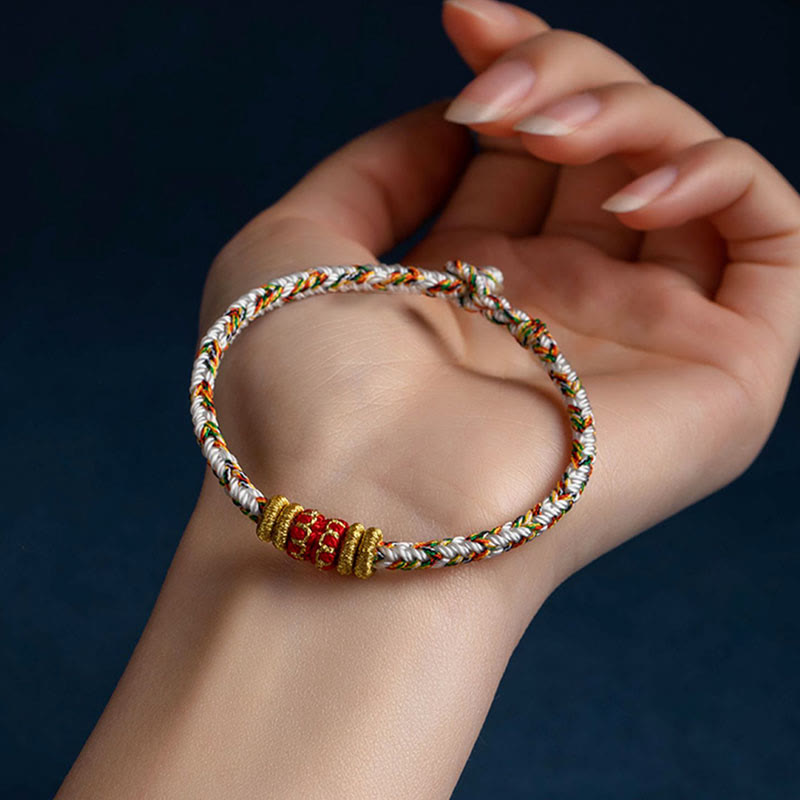 Tibet Handmade Chinese Zodiac Natal Buddha Luck Strength Braided String Bracelet - Image 19