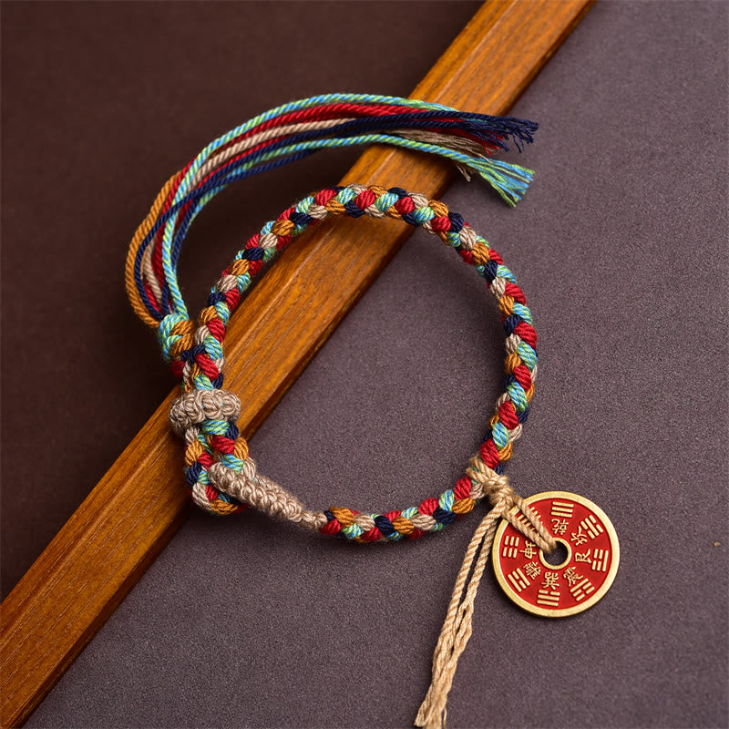 Handmade Bagua Harmony Multicolored Rope Bracelet