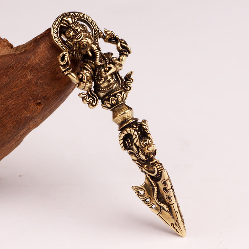 Tibetan Ganesh Ganpati Elephant God of Wealth Dorje Vajra Spiritual Power Necklace Pendant - Image 11