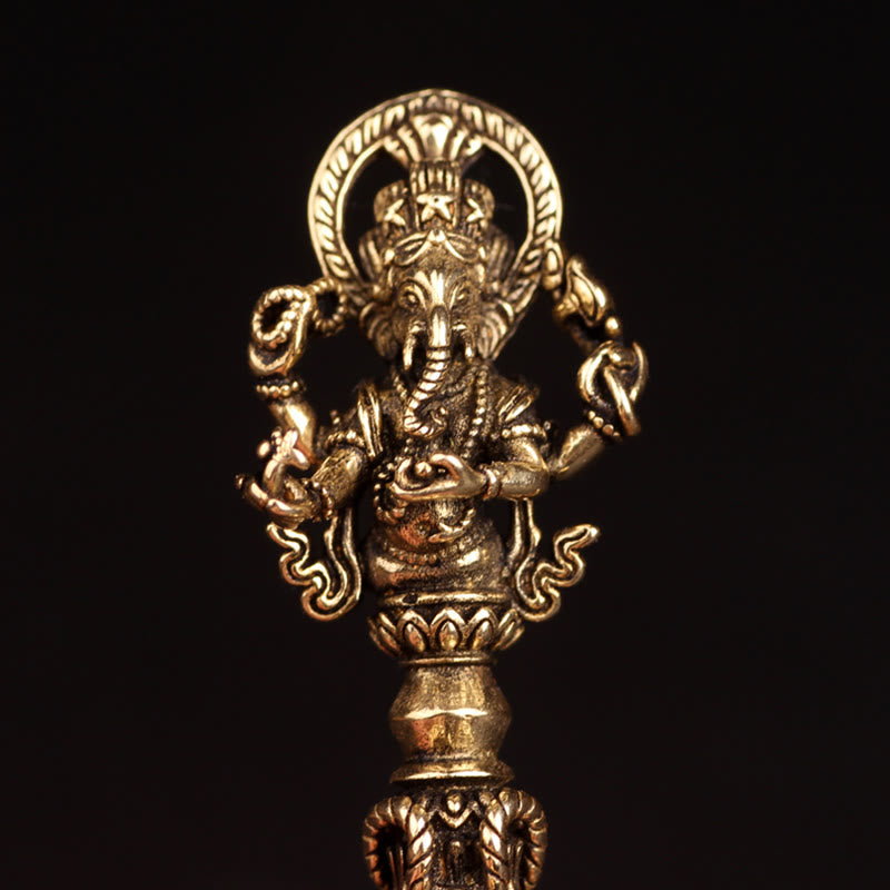 Tibetan Ganesh Ganpati Elephant God of Wealth Dorje Vajra Spiritual Power Necklace Pendant - Image 4
