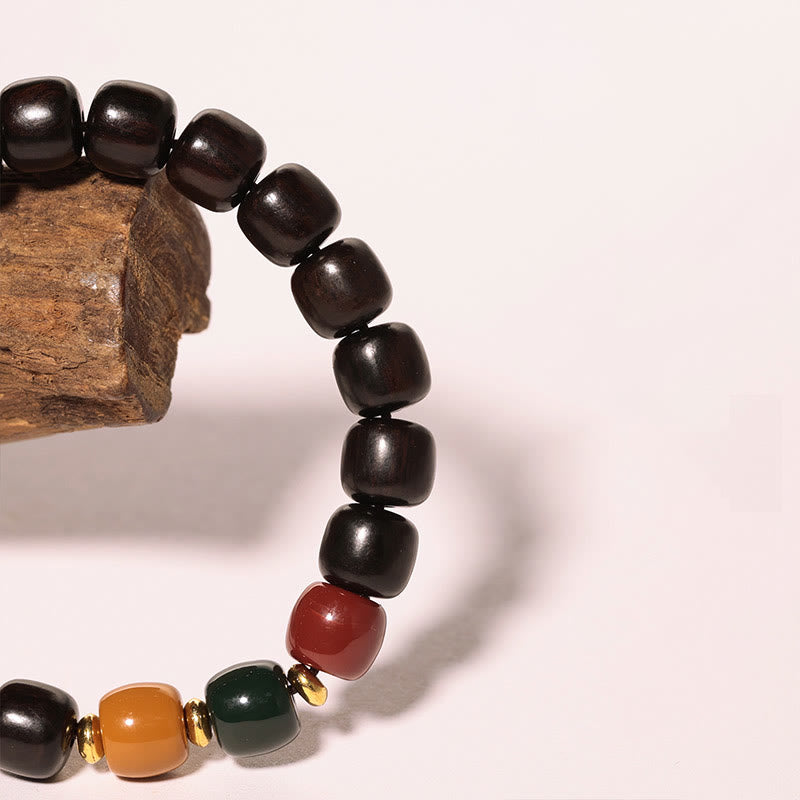 Ebony Wood Rosewood Peace Balance Bracelet - Image 5