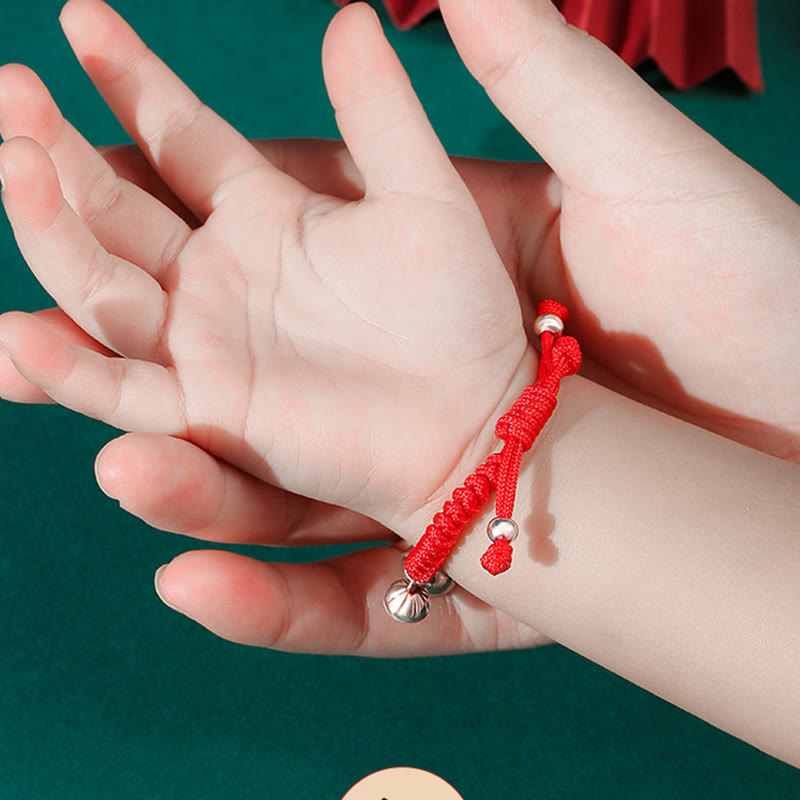 925 Sterling Silver Handmade Fu Character Lucky Money Bag Chinese Lock Charm Bell Lotus Copper Coin King Kong Knot Braided Kids Bracelet - Image 17