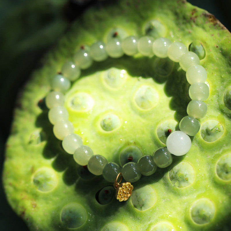 Jade Lotus Abundance Adjustable Bracelet - Image 9