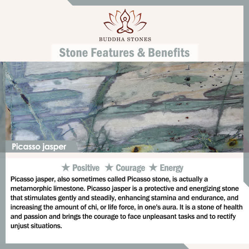 Lazurite Picasso Jasper Amazonite Rhodonite Apatite Positive Lotus Prayer Bead Bracelet - Image 7