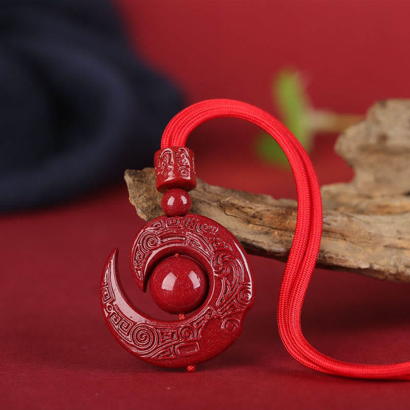 One's Luck Improves Design Patern Natural Cinnabar Concentration Necklace Pendant - Image 7