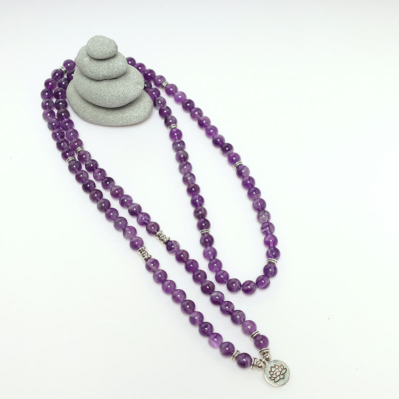 Natural Amethyst Purification Mala Bracelet - Image 11