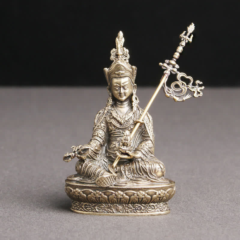 Padmasambhava Buddha Figure Serenity Copper Statue Decoration Temple Ornament - Image 6