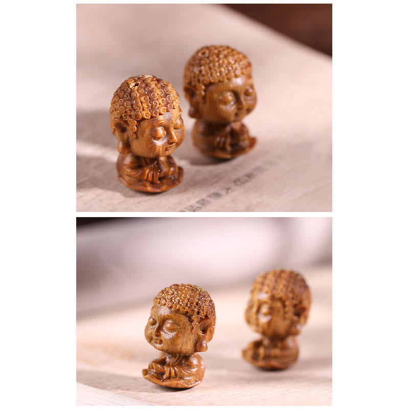 Chinese Zodiac Natal Buddha Green Sandalwood Lotus Engraved Positive Home Decoration - Image 15