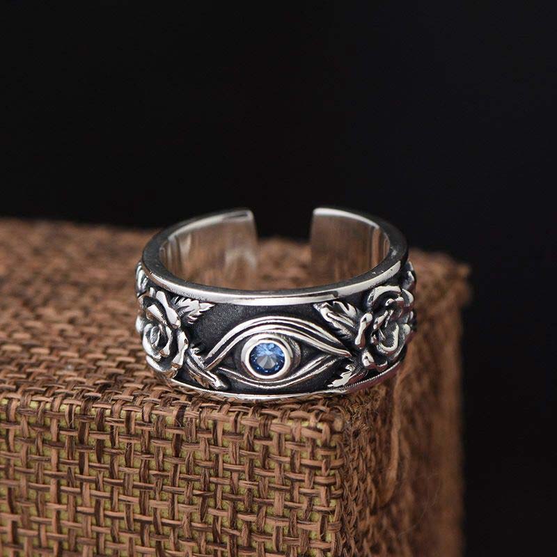 Eye Of Horus Crystal Protection Adjustable Ring - Image 4