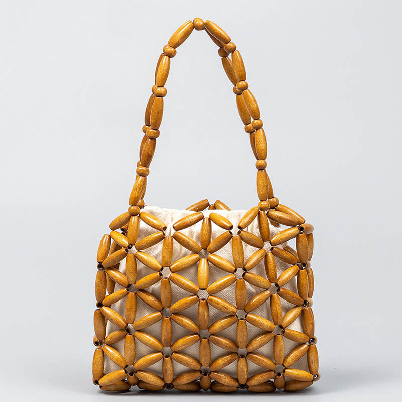 Hand-woven Mini Wooden Beads Handbag