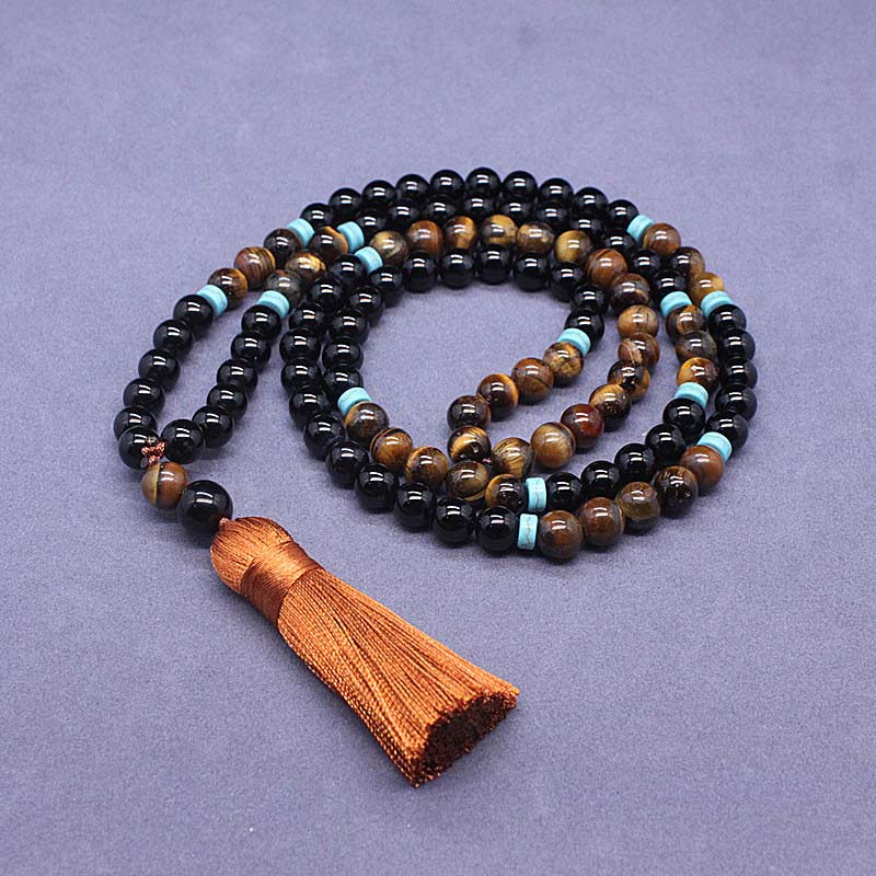 Tibetan Black Onyx Peaceful Mala Set - Image 4