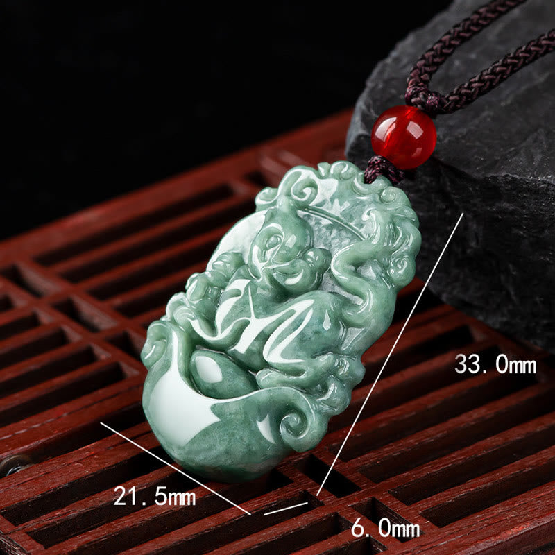 Natural Jade 12 Chinese Zodiac Prosperity Necklace Pendant - Image 14