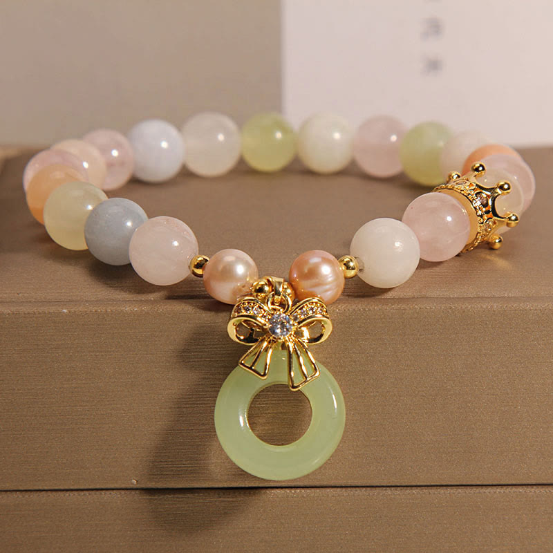 Morganite Peace Buckle Jade Confidence Bracelet