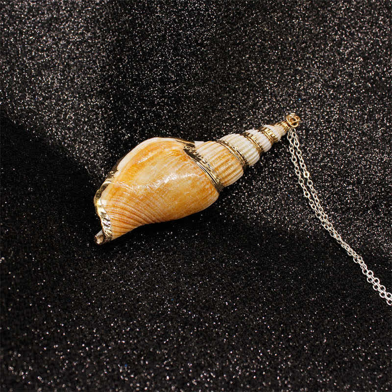 Natural Shankha Conch Shell Seashell Lucky Necklace Pendant - Image 4