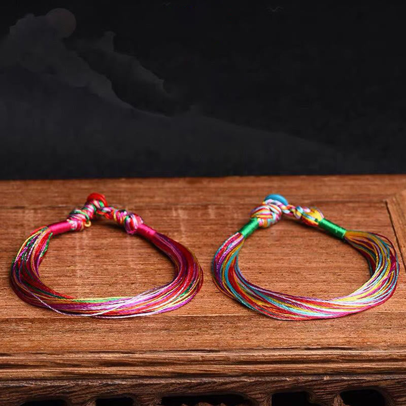 Tibetan Handmade Five Colorful Thread Dragon Boat Festival Protection Adult Child String Bracelet - Image 5