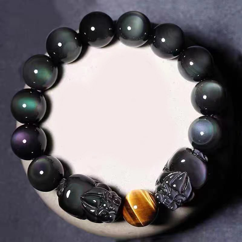 FengShui PiXiu Rainbow Obsidian Healing Bracelet - Image 2