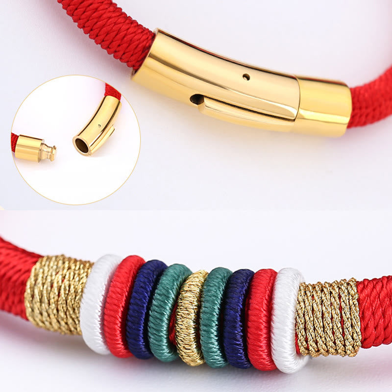 Tibetan Handmade Colorful King Kong Knot Five Elements Luck Braid String Bracelet - Image 8