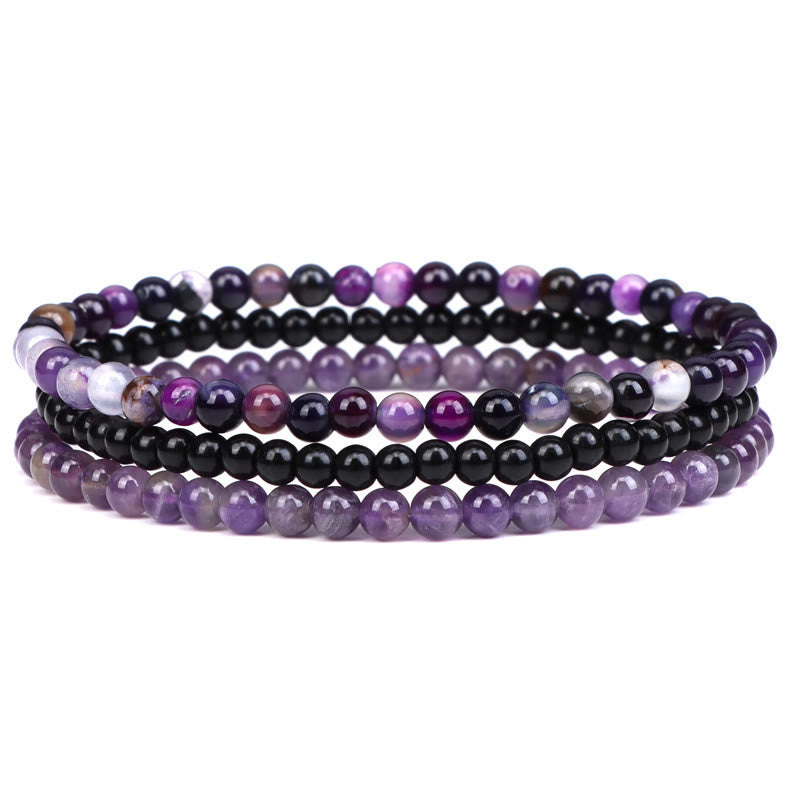 3Pcs Natural Crystal Stone Inner Peace Spiritual Bracelet