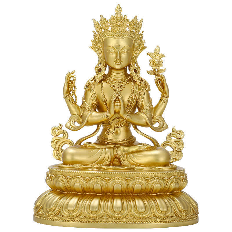 Shakyamuni Amitabha Medicine Buddha Figurine Serenity Copper Statue Home Decoration - Image 17