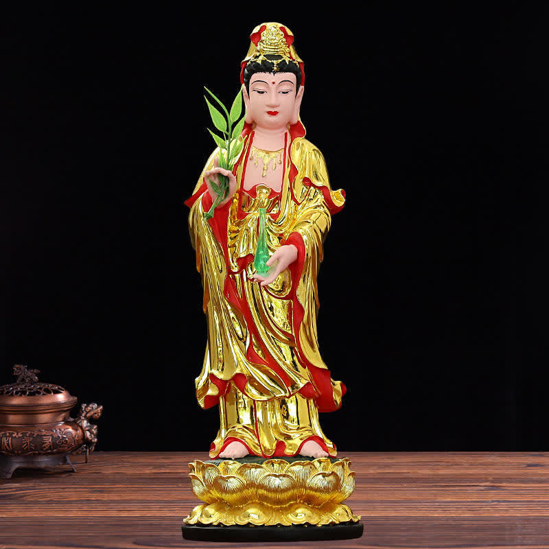 Chenrezig Bodhisattva Avalokitesvara Figurine Harmony Resin Statue Home Decoration - Image 4