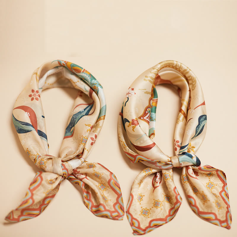 Dunhuang Riyue Mountain 100% Mulberry Silk Scarf Dunhuang Shawl - Image 3