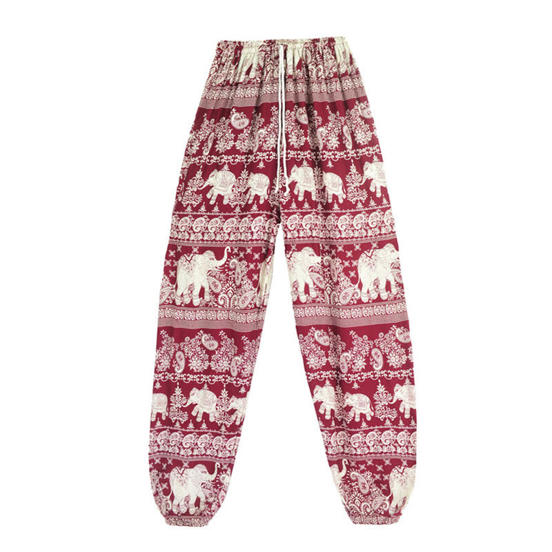 Boho Loose Elephant Pattern Harem Trousers Women's Yoga Pants - Image 5