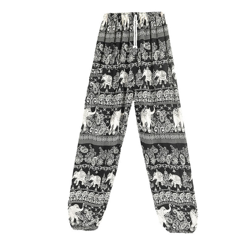 Boho Loose Elephant Pattern Harem Trousers Women's Yoga Pants - Image 10