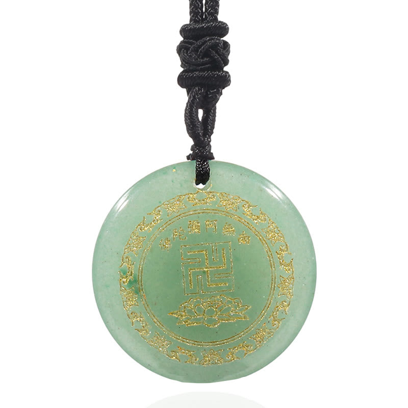 Swastika Lotus Pattern Natural Various Crystal Black Obsidian Purification Necklace Pendant - Image 19