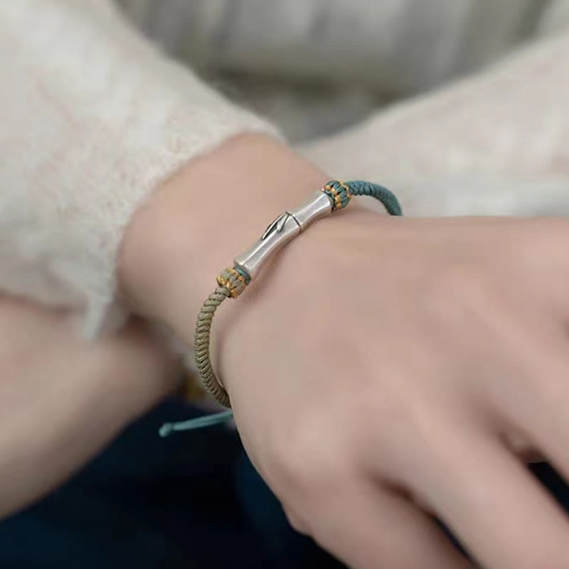 925 Sterling Silver Bamboo Protection Braided Bracelet - Image 4