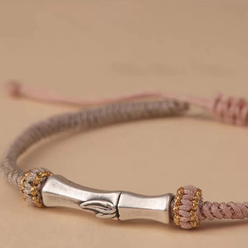 925 Sterling Silver Bamboo Protection Braided Bracelet - Image 9