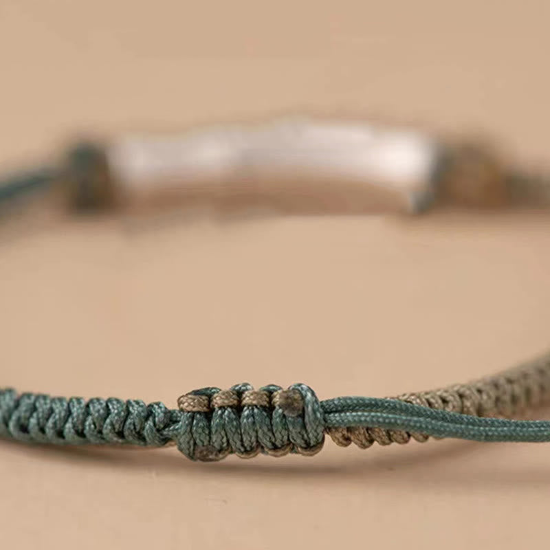 925 Sterling Silver Bamboo Protection Braided Bracelet - Image 3