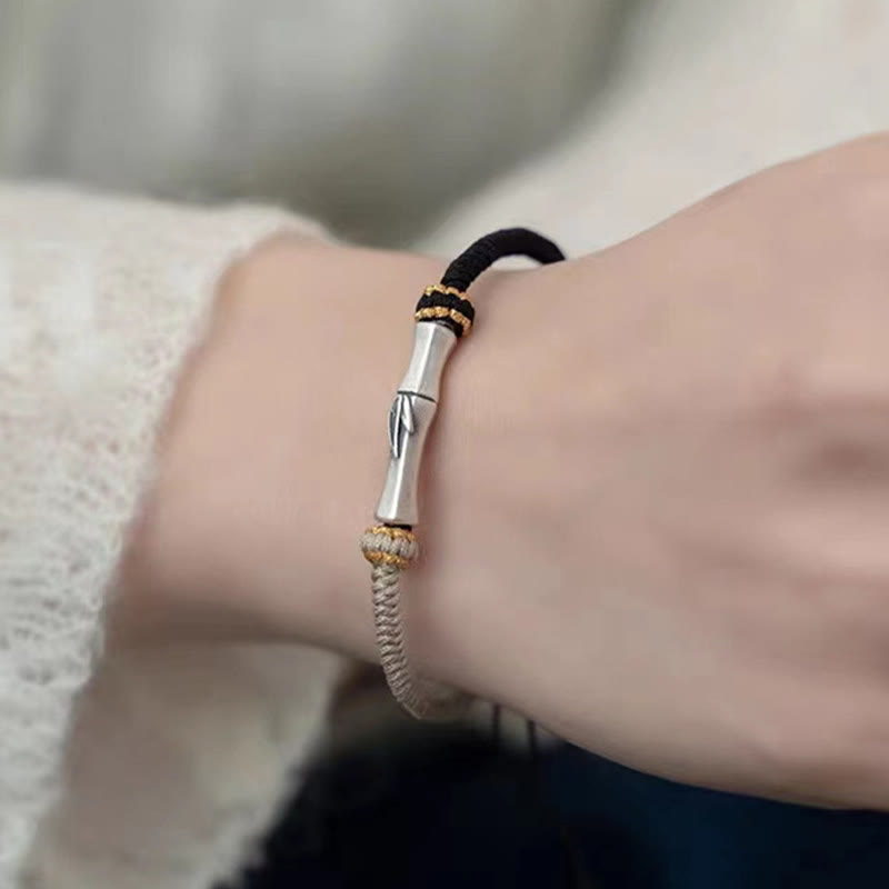 925 Sterling Silver Bamboo Protection Braided Bracelet - Image 11