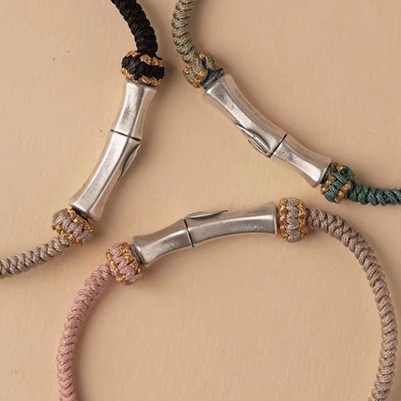 925 Sterling Silver Bamboo Protection Braided Bracelet - Image 13