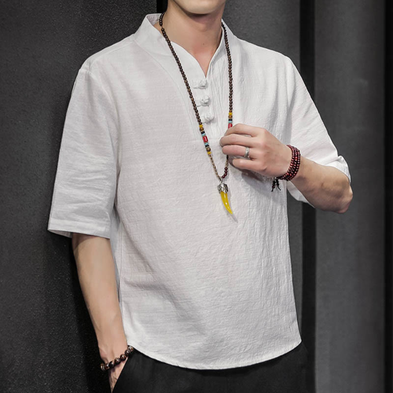 Casual Summer Half Sleeve Shirt Cotton Men Clothing - Image 7