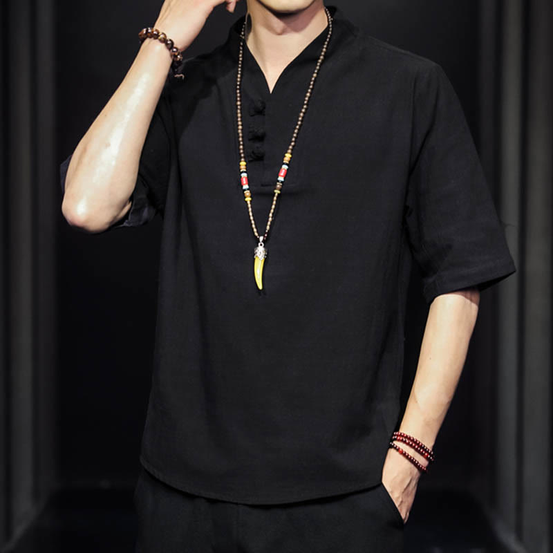 Casual Summer Half Sleeve Shirt Cotton Men Clothing - Image 12