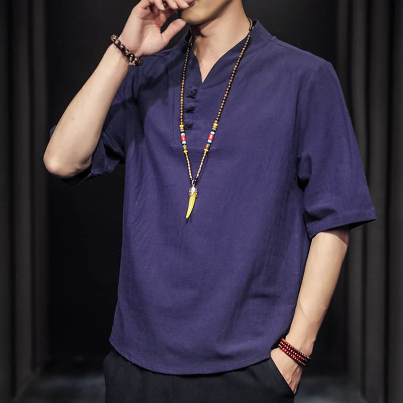 Casual Summer Half Sleeve Shirt Cotton Men Clothing - Image 29