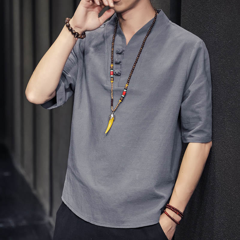 Casual Summer Half Sleeve Shirt Cotton Men Clothing - Image 24