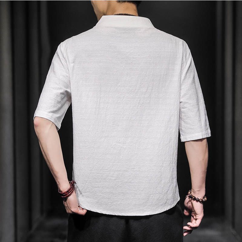 Casual Summer Half Sleeve Shirt Cotton Men Clothing - Image 3