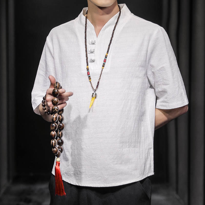 Casual Summer Half Sleeve Shirt Cotton Men Clothing - Image 5