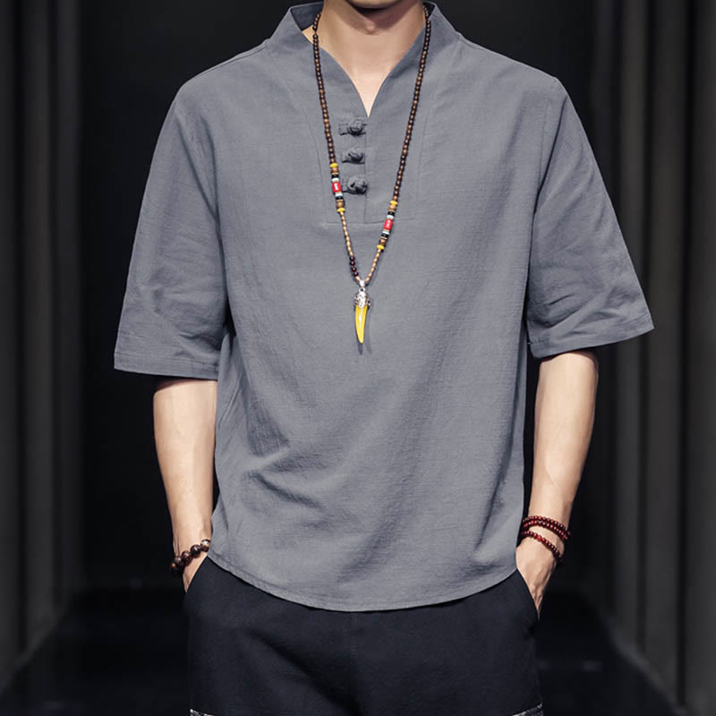 Casual Summer Half Sleeve Shirt Cotton Men Clothing - Image 18